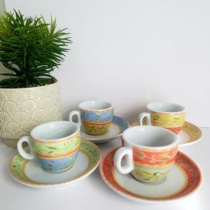 Designer Porcelain Espresso Cup & Saucer 4 Sets Maxwell Williams coastal coffee